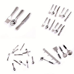 12pcs Mini Dollhouse Scene Model Doll House Accessories And Fork
