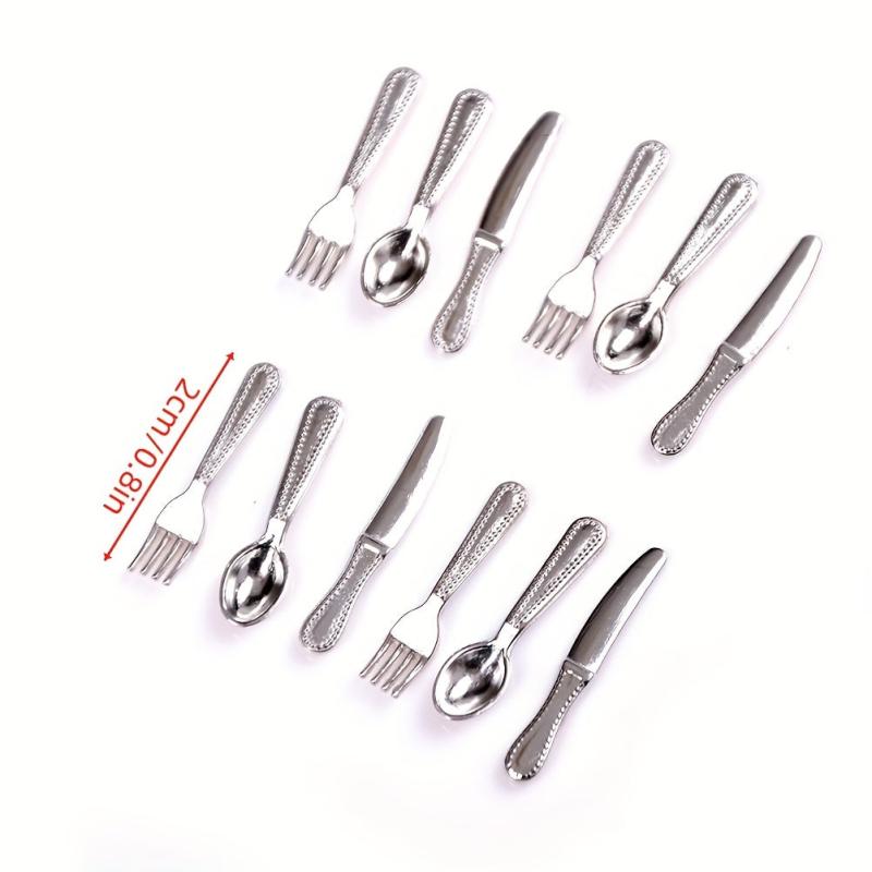 12pcs Mini Dollhouse Scene Model Doll House Accessories And Fork