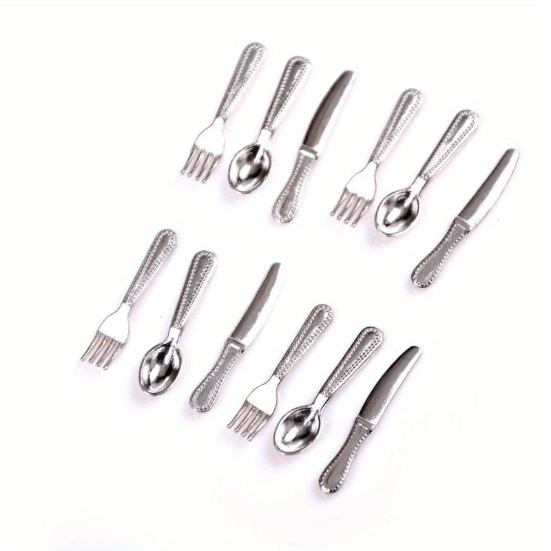 12pcs Mini Dollhouse Scene Model Doll House Accessories And Fork