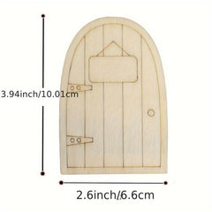 6pcs Mini Wooden Fairy Doors Unpainted for DIY Craft