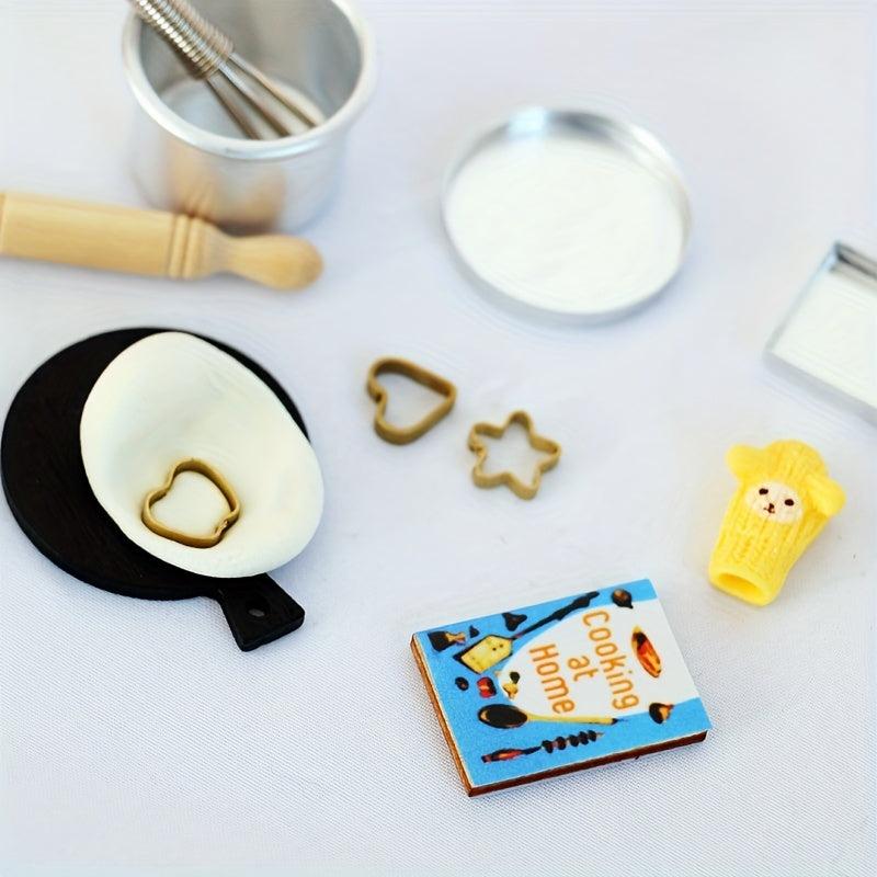 14pcs Mini Baking Tool Set for 1:6 Dollhouse Pretend Play
