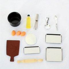 14pcs Mini Baking Tool Set for 1:6 Dollhouse Pretend Play