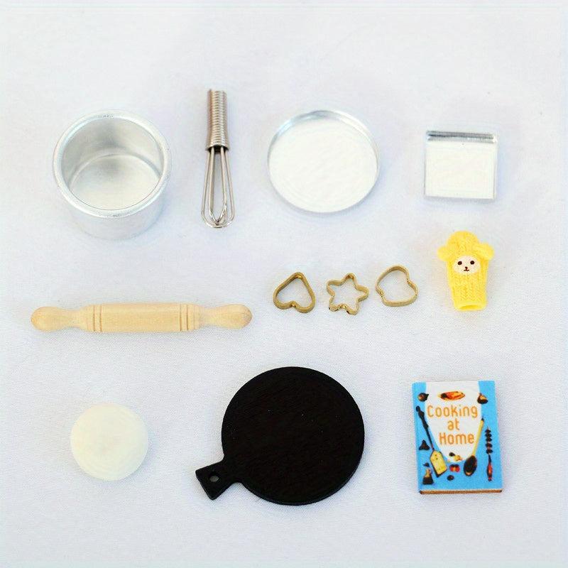 14pcs Mini Baking Tool Set for 1:6 Dollhouse Pretend Play