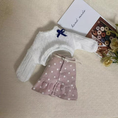 1/6 BJD Pink Polka Dot Fishtail Skirt and Waistcoat Set