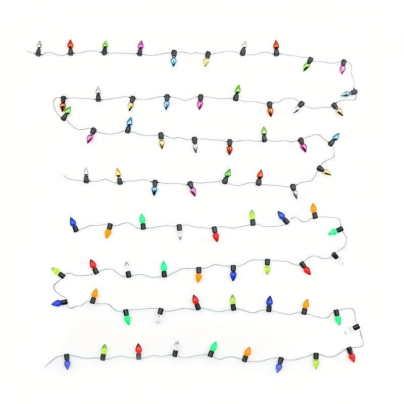 39in Dollhouse Toy Christmas Lights, Plastic, Coloured Bulbs