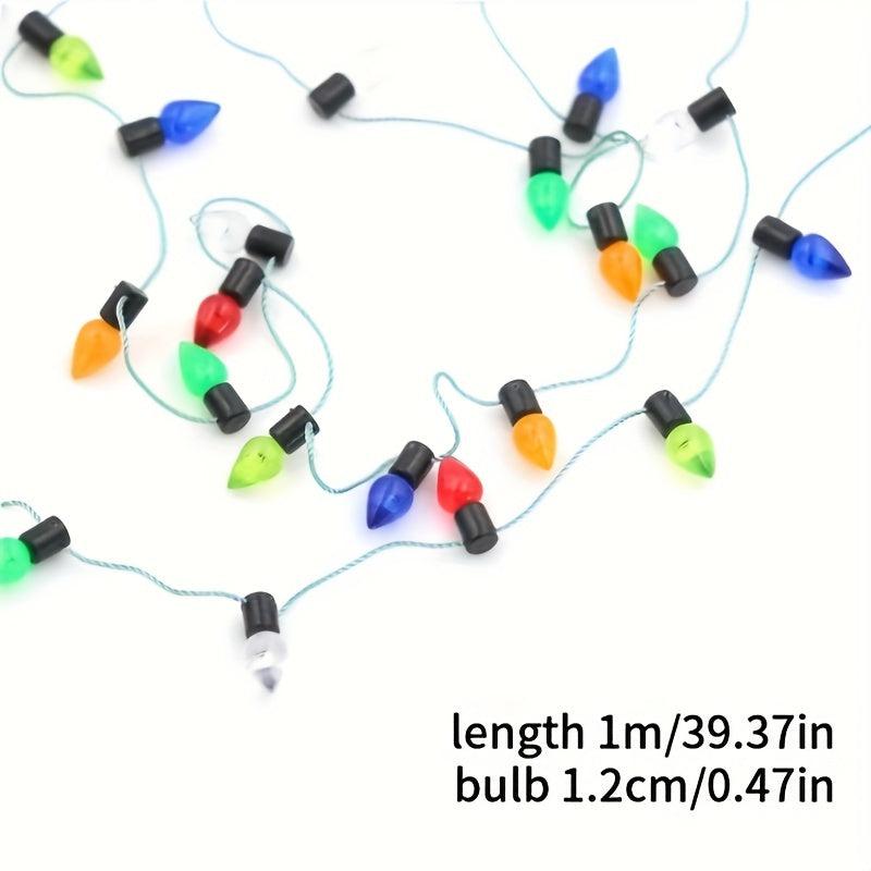 39in Dollhouse Toy Christmas Lights, Plastic, Coloured Bulbs