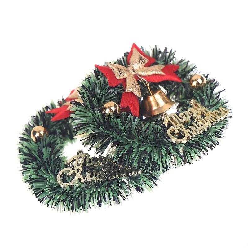Mini Christmas Wreath Grass Circle Scene Decoration