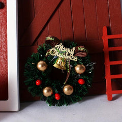 Mini Christmas Wreath Grass Circle Scene Decoration