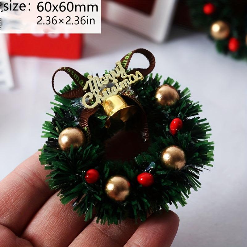 Mini Christmas Wreath Grass Circle Scene Decoration