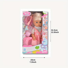 12' Baby Doll Toy with 5 Accessories - Drink & Wet Feature