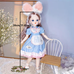 6 BJD Doll Ball Jointed Doll 3D Eyes DIY Toys Gift