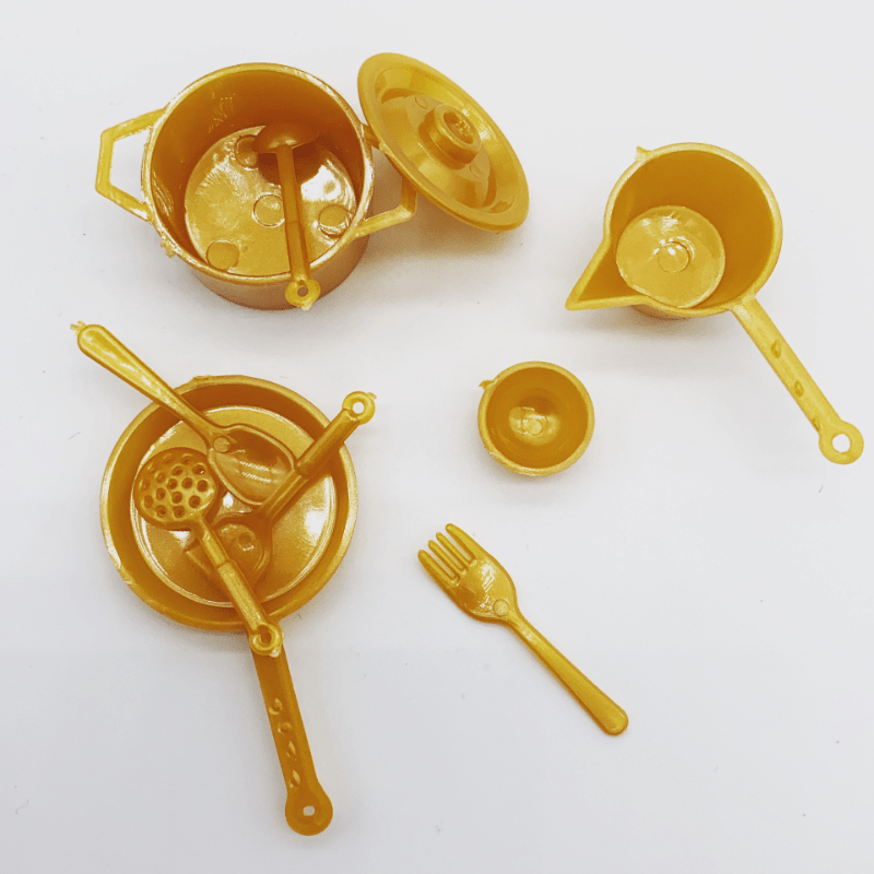10pcs Plastic Mini Pots & Pans 1:12 Toy House Mini Kitchen Accessories