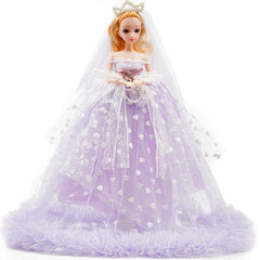Princess Doll Gift Set Wedding Dress & Crown Moving Joints
