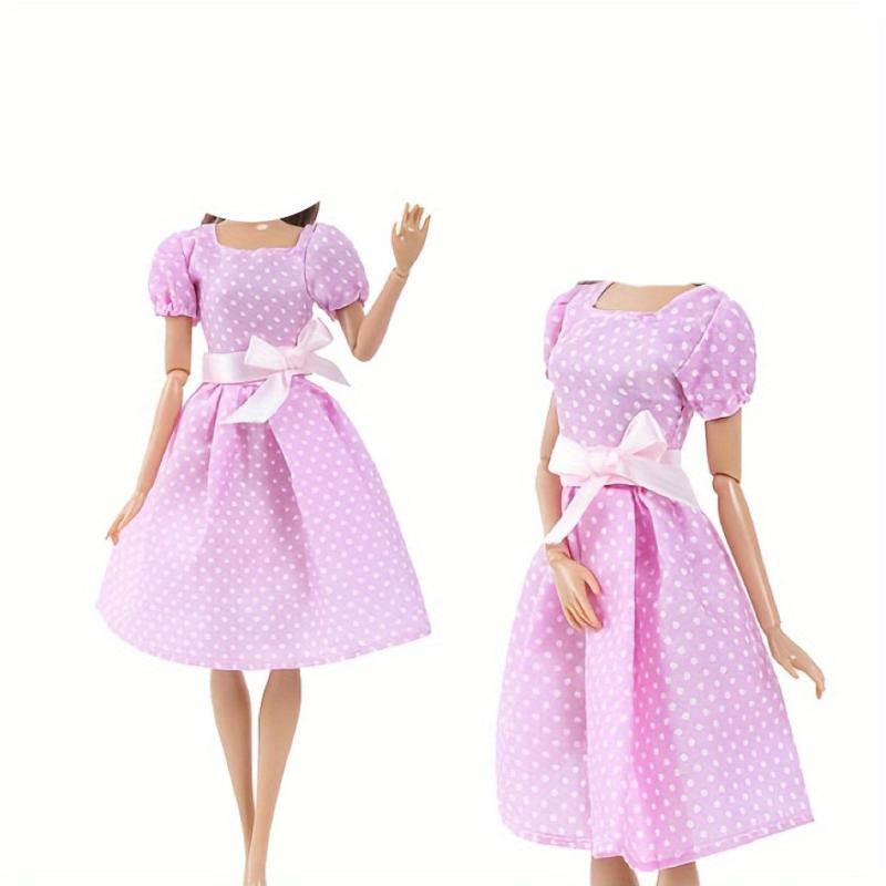 Multicolor Outfit Wave Point Dress Shirt Denim Grid Skirt for 11 8 Inch Doll