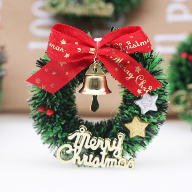 1/12 Dollhouse Christmas Wreath with Bell Bow Rattan Circle Scene