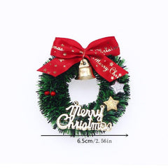 1/12 Dollhouse Christmas Wreath with Bell Bow Rattan Circle Scene