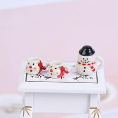 1:12 Dollhouse Christmas Ceramics Cups & Pot Set Doll Coffee Tea Cup