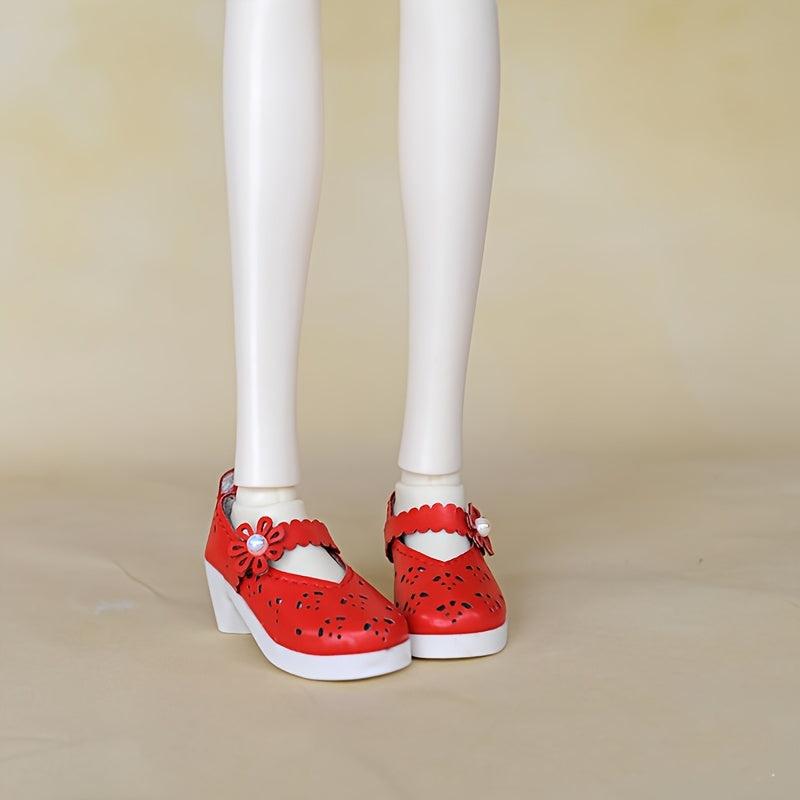 1 Pair BJD Decorative Shoes Red Shoes Special Accessories For Dolls