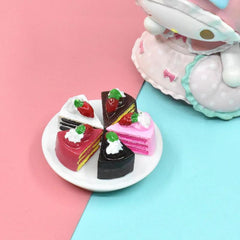 5pcs Strawberry Birthday Cake Figures Simulation Food Play House Toys