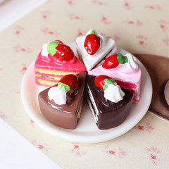 5pcs Strawberry Birthday Cake Figures Simulation Food Play House Toys
