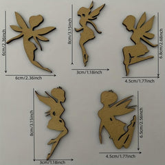 5pcs Wooden Fairy Craft Shapes for Kids' Furniture Miniatures