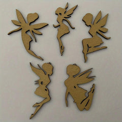 5pcs Wooden Fairy Craft Shapes for Kids' Furniture Miniatures