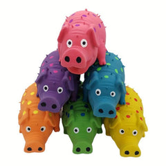 81 cm Natural Latex Dog Squeaky Toy Polka Dot Pig Shape Chew Molar