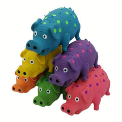 81 cm Natural Latex Dog Squeaky Toy Polka Dot Pig Shape Chew Molar
