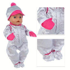 Silvery Jumpsuit Doll Clothes For 17in Baby Dolls