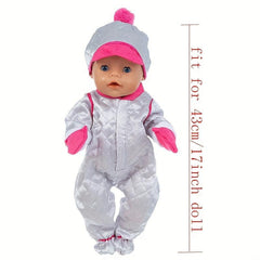 Silvery Jumpsuit Doll Clothes For 17in Baby Dolls
