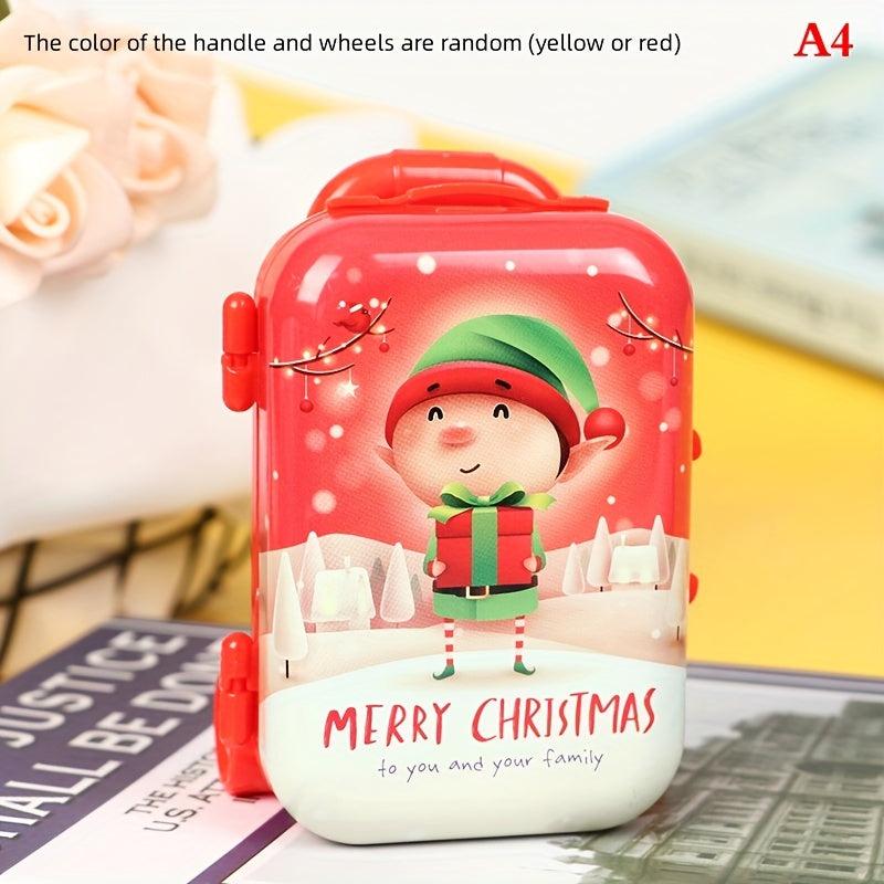 1pc Dollhouse Mini Christmas Suitcase Doll Handbag Model Decor