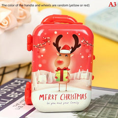 1pc Dollhouse Mini Christmas Suitcase Doll Handbag Model Decor