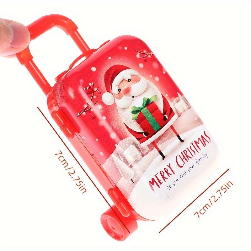 1pc Dollhouse Mini Christmas Suitcase Doll Handbag Model Decor