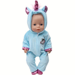 18 Inch Doll Jumpsuit Shoes 2pc Costume Unicorn Cat Suit Gift Christmas