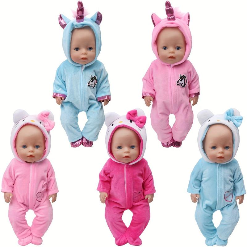 18 Inch Doll Jumpsuit Shoes 2pc Costume Unicorn Cat Suit Gift Christmas