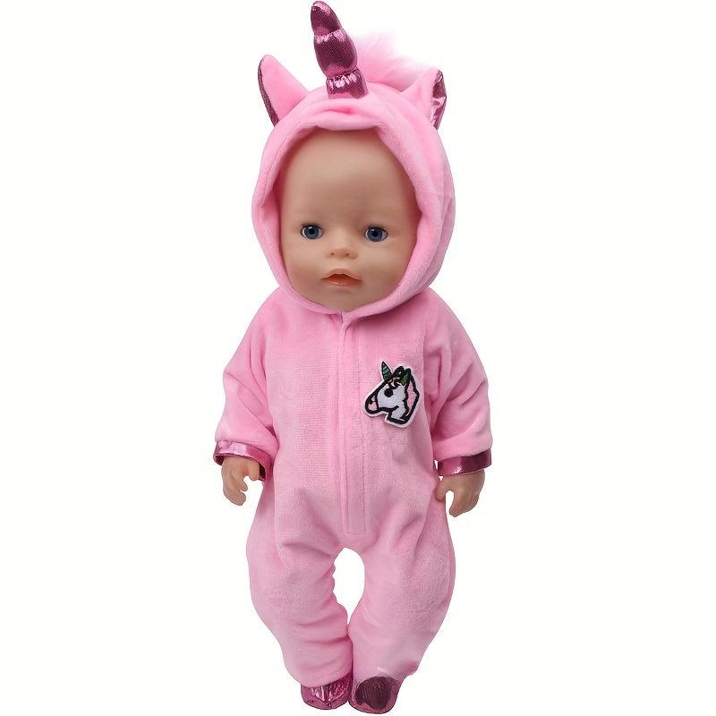 18 Inch Doll Jumpsuit Shoes 2pc Costume Unicorn Cat Suit Gift Christmas