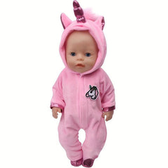 18 Inch Doll Jumpsuit Shoes 2pc Costume Unicorn Cat Suit Gift Christmas