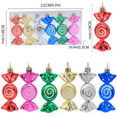 6pcs Christmas Electroplated Colorful Candy Decoration Gift