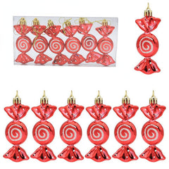 6pcs Christmas Electroplated Colorful Candy Decoration Gift