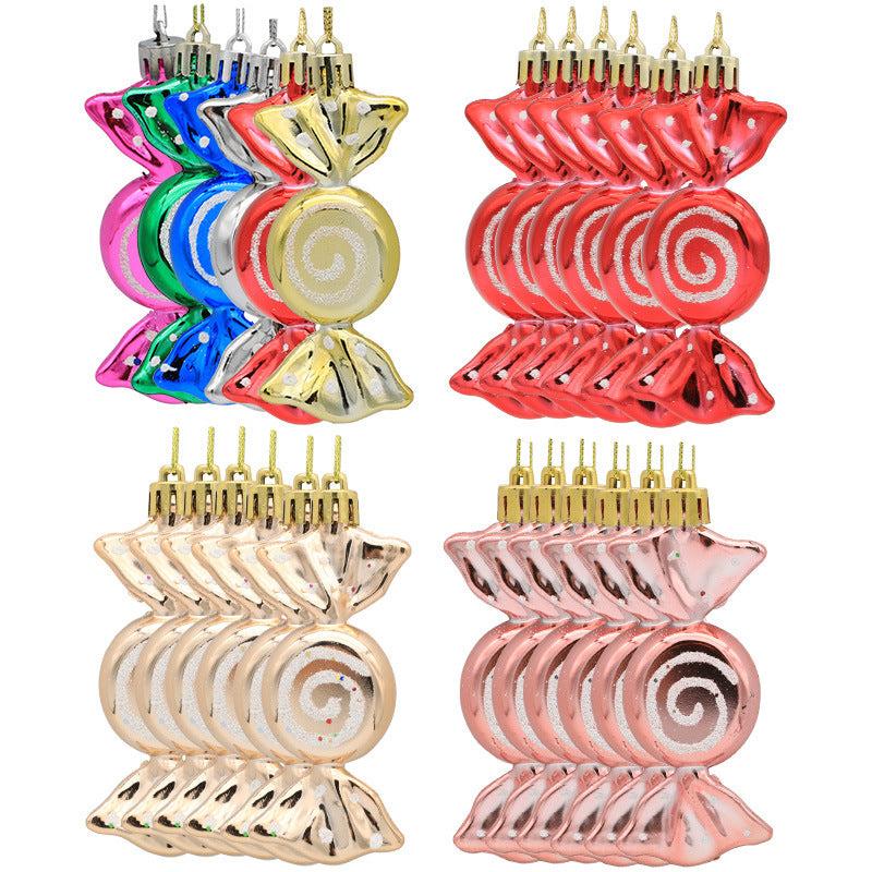 6pcs Christmas Electroplated Colorful Candy Decoration Gift