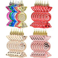 6pcs Christmas Electroplated Colorful Candy Decoration Gift