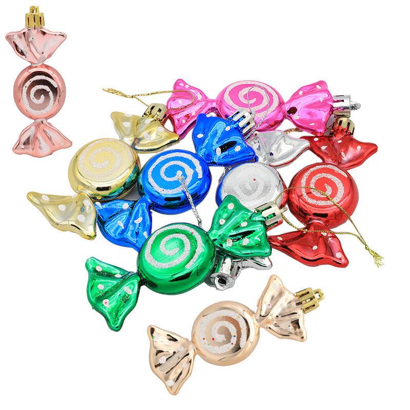 6pcs Christmas Electroplated Colorful Candy Decoration Gift