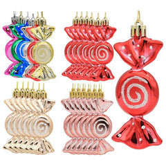 6pcs Christmas Electroplated Colorful Candy Decoration Gift