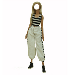Office Lady Doll Clothes Set for 29-97 cm Dolls - Shirt Wide Leg Trousers Pants
