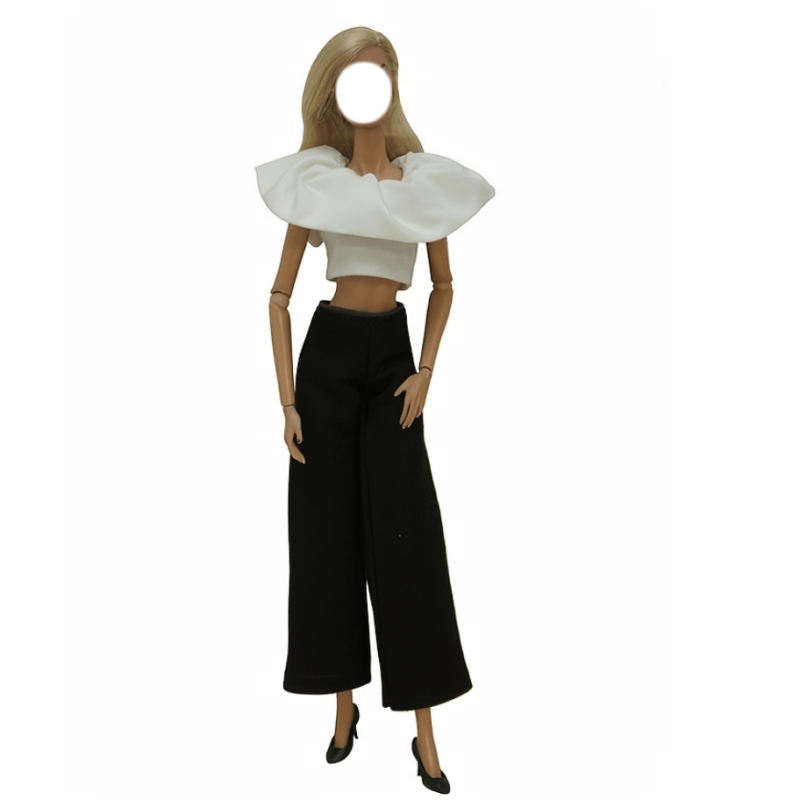 Office Lady Doll Clothes Set for 29-97 cm Dolls - Shirt Wide Leg Trousers Pants