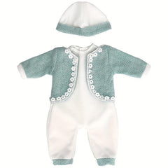 Jacquard Weave Jumpsuit Outfits Cap Doll Costume Christmas