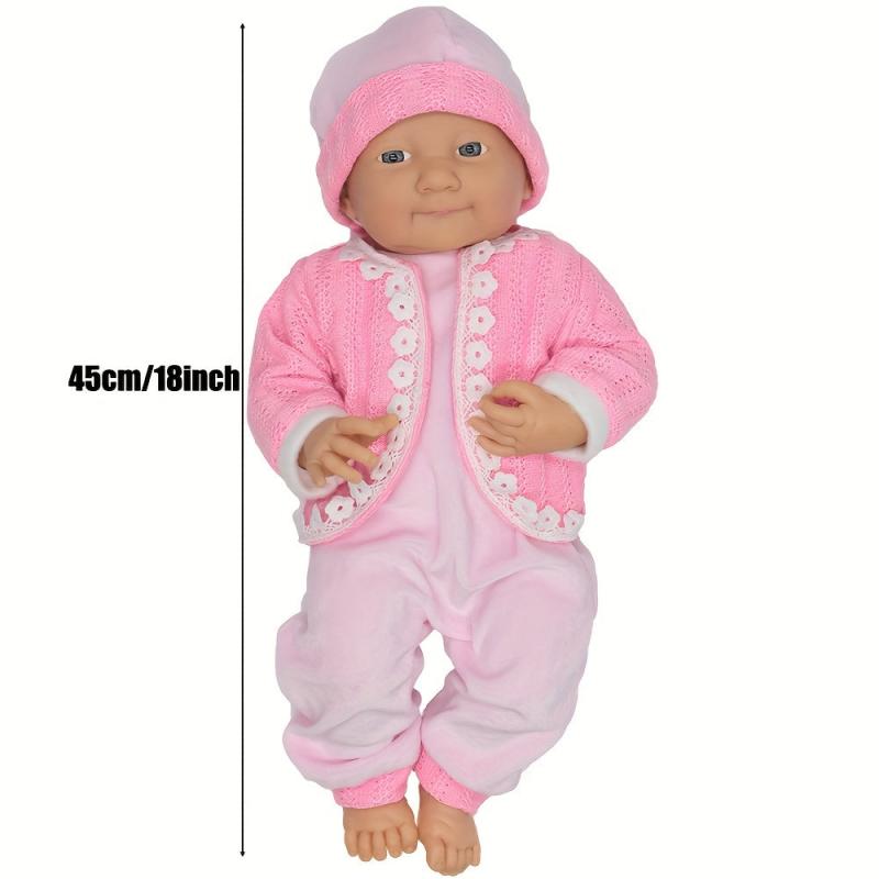 Jacquard Weave Jumpsuit Outfits Cap Doll Costume Christmas