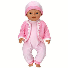 Jacquard Weave Jumpsuit Outfits Cap Doll Costume Christmas