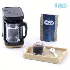 Dollhouse Coffee Machine Set - Miniature Living Scene Decor Toy