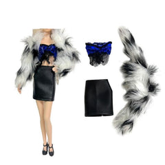 Doll Coat Multicolor Soft Fur Dress Winter Outfit Casual Wear Clothes For Doll